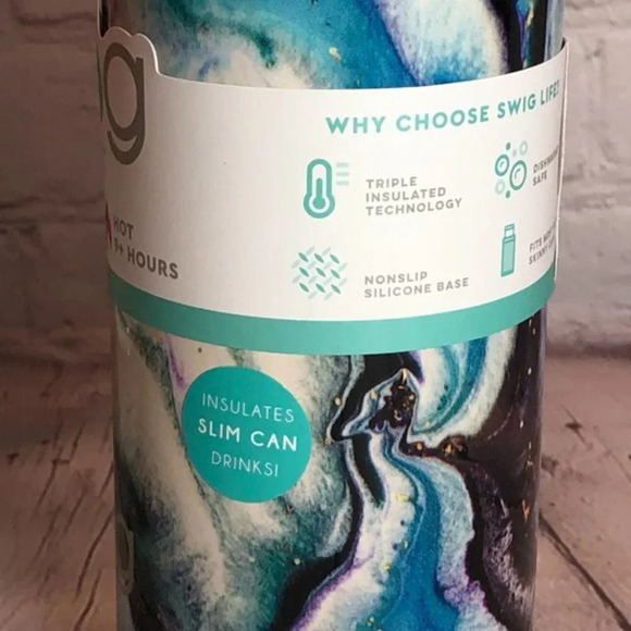 NWT Swig life stainless steel insulated slim can cooler paint pour - Picture 3 of 5